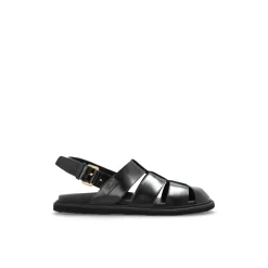 Sandaler i børstet kalveskinn, sporty