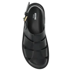 Sandaler i børstet kalveskinn, sporty