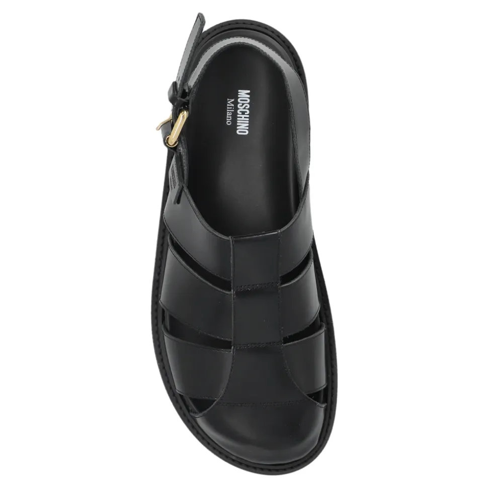 Sandaler i børstet kalveskinn, sporty