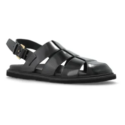 Sandaler i børstet kalveskinn, sporty
