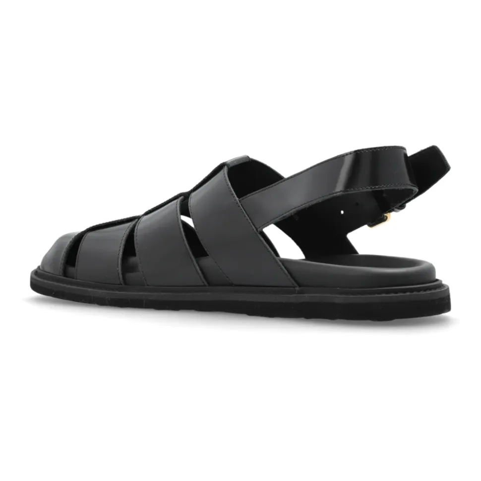 Sandaler i børstet kalveskinn, sporty