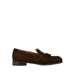 Semsket skinn og lær loafers med dusk