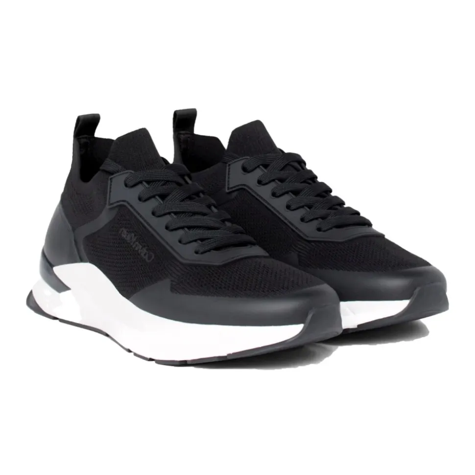 Sko Black Lace-Up Mix Leisure