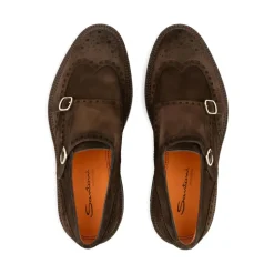 Sko med dobbel spenne og brogue-detaljer