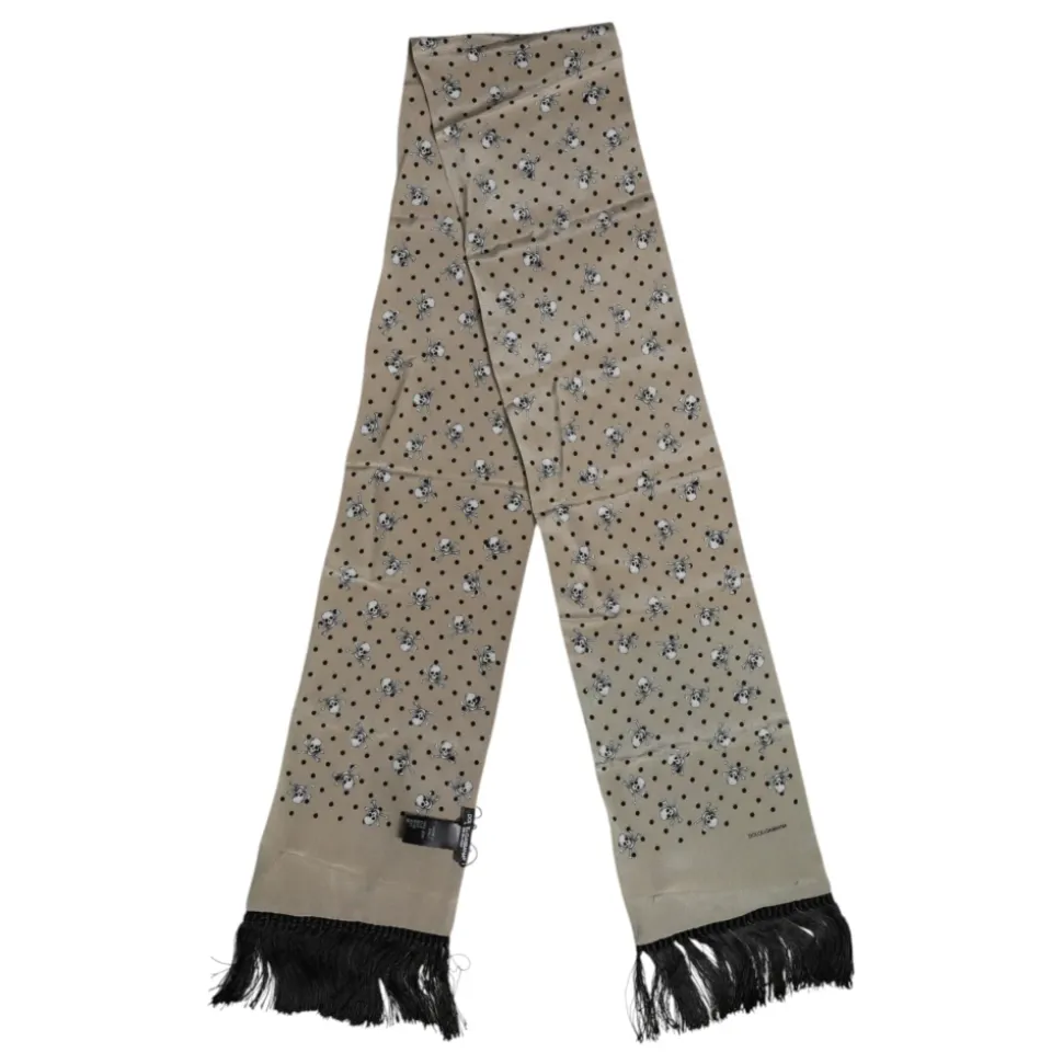 Skulls Silk Fringes Foulard
