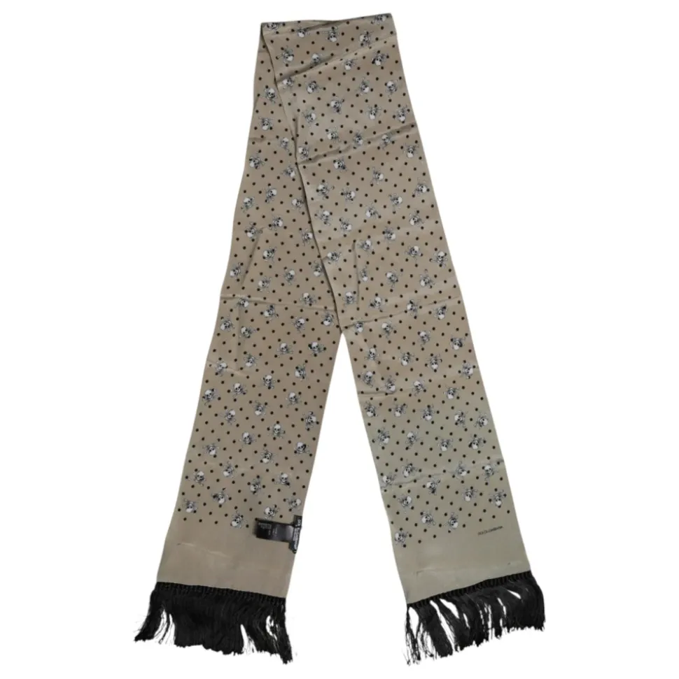 Skulls Silk Fringes Foulard