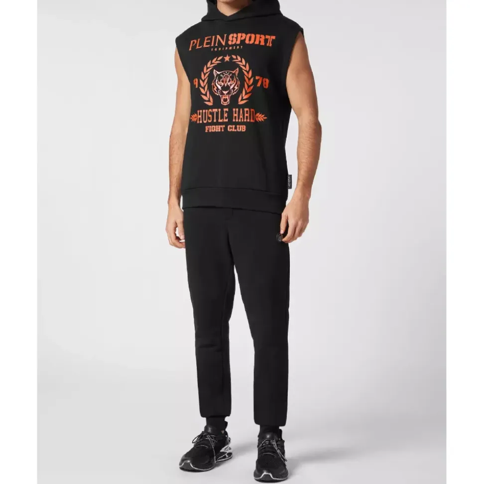Sleeveless Hoodie Sweatshirt Tiger