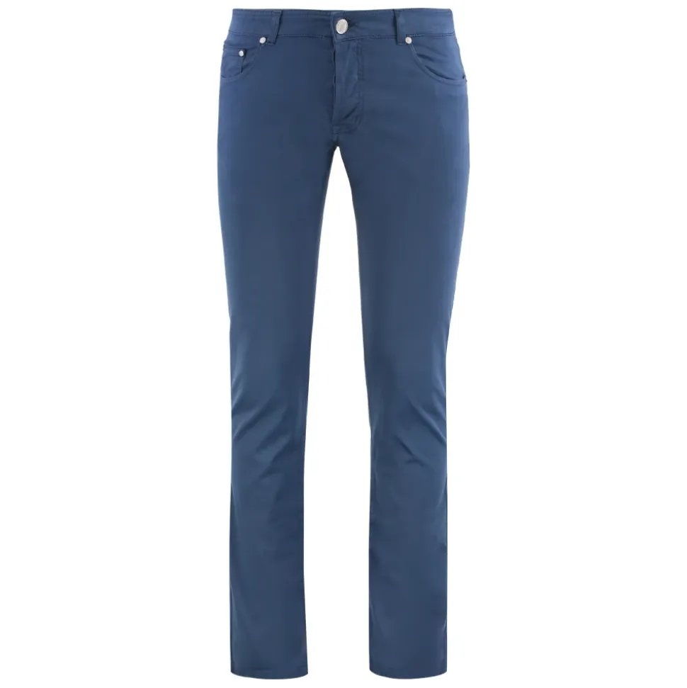 Slim Fit Bomull Silke Bukser
