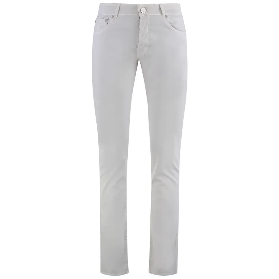 Slim Fit Bomull Silke Bukser