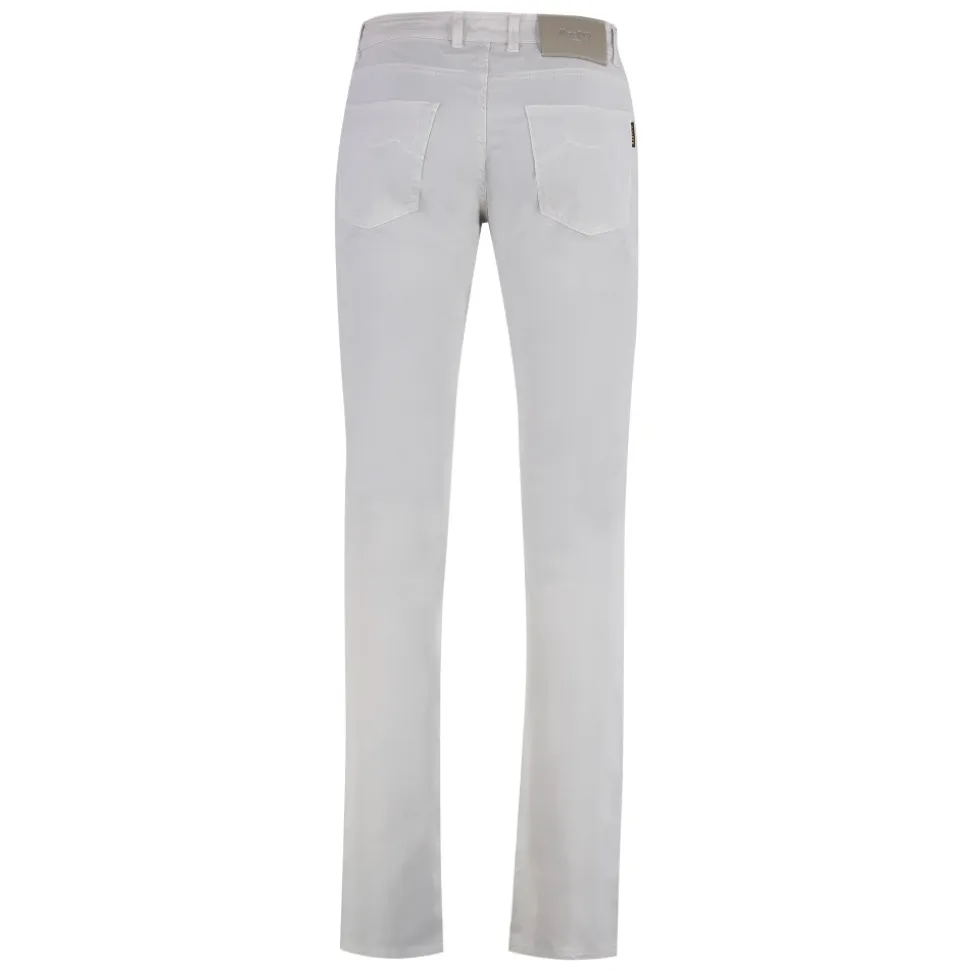 Slim Fit Bomull Silke Bukser