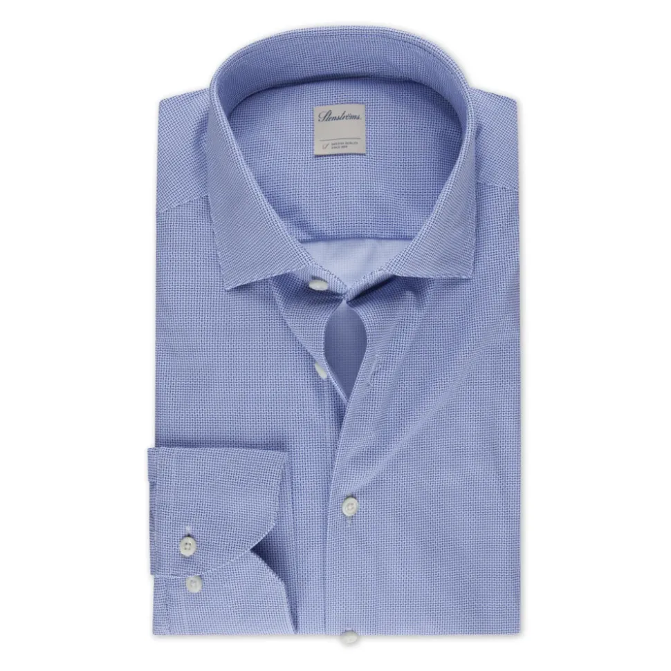 Slimline Jersey Blåmønstret Skjorte