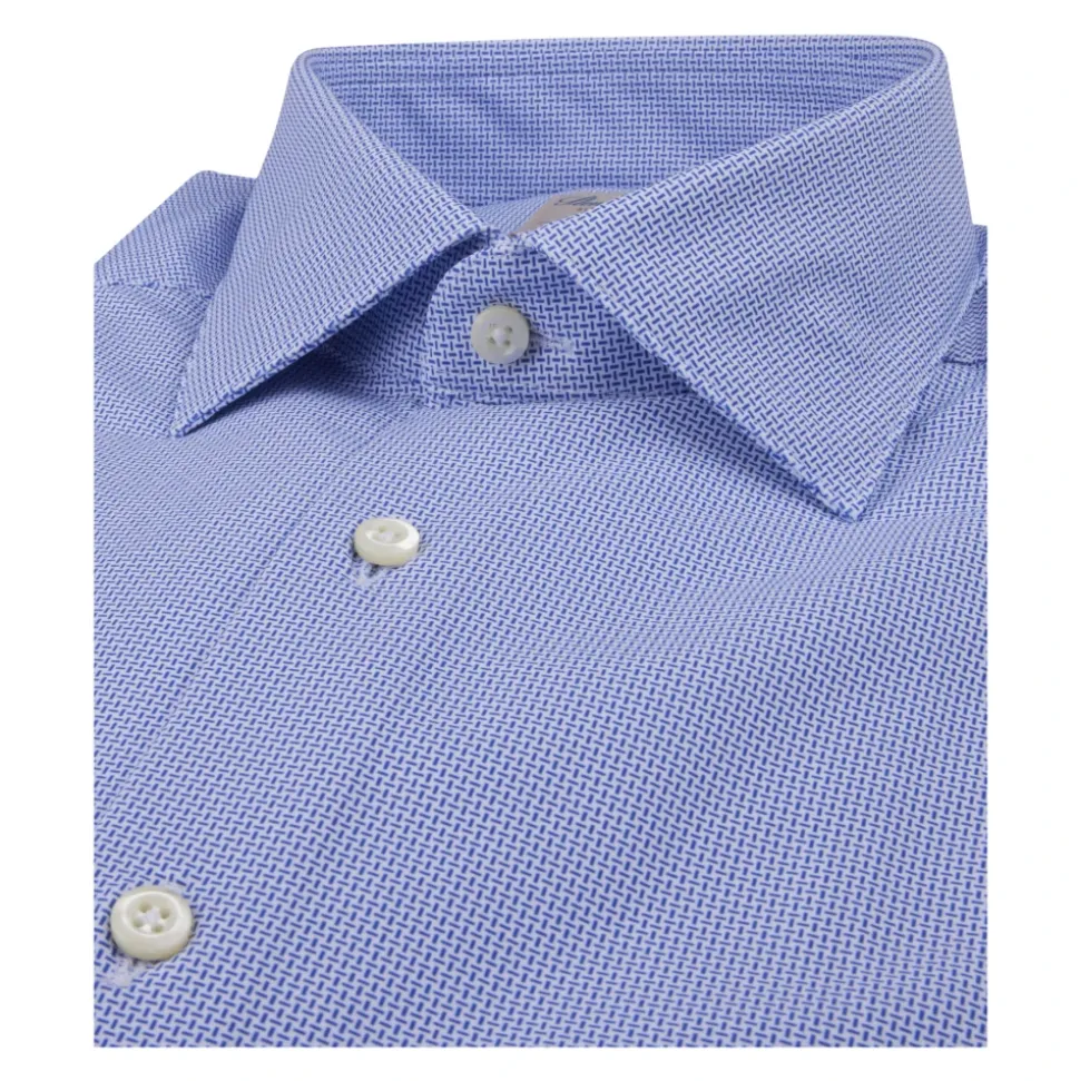 Slimline Jersey Blåmønstret Skjorte