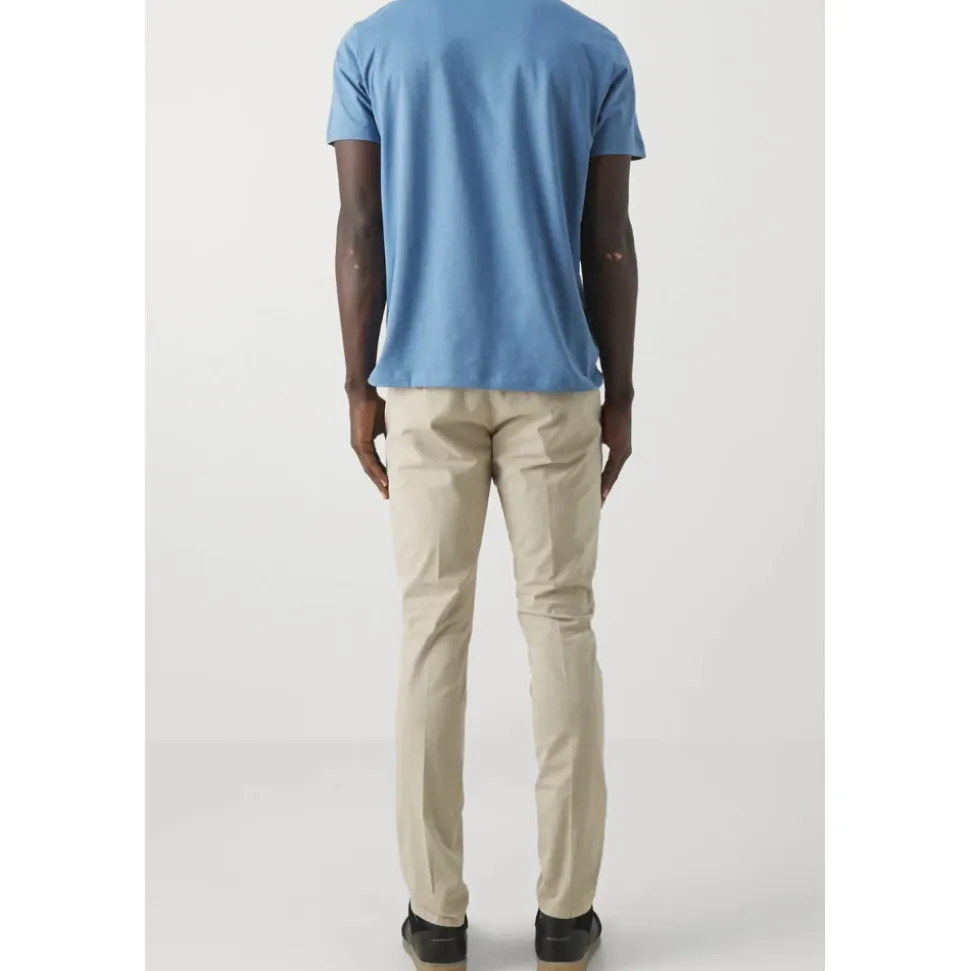 Slim Linen Trousers with Logo
