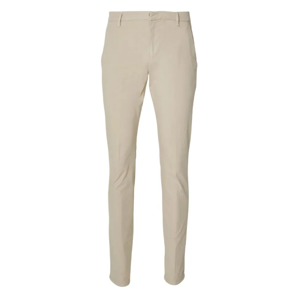 Slim Linen Trousers with Logo