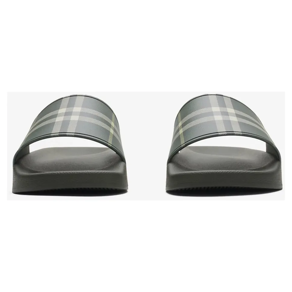 Slip-on sandaler med ruter