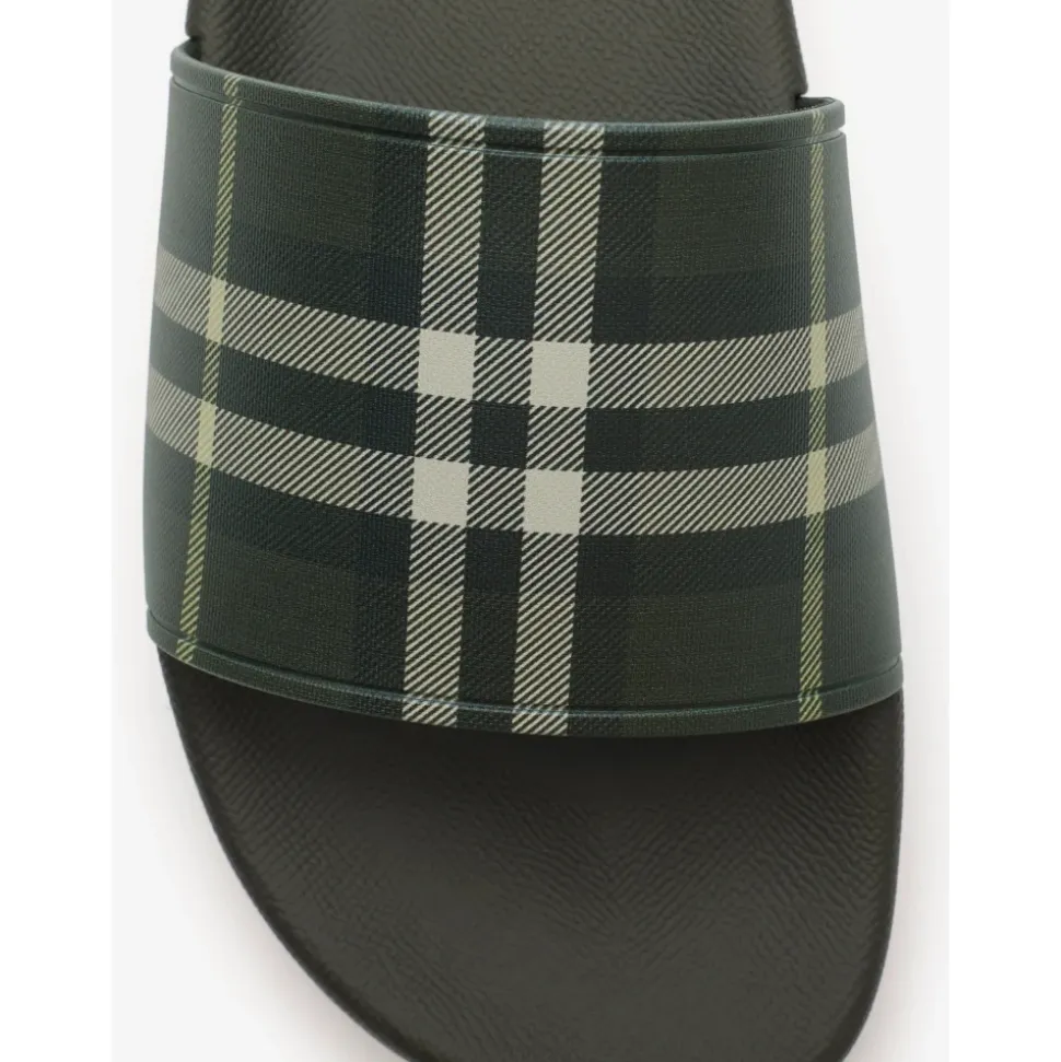 Slip-on sandaler med ruter