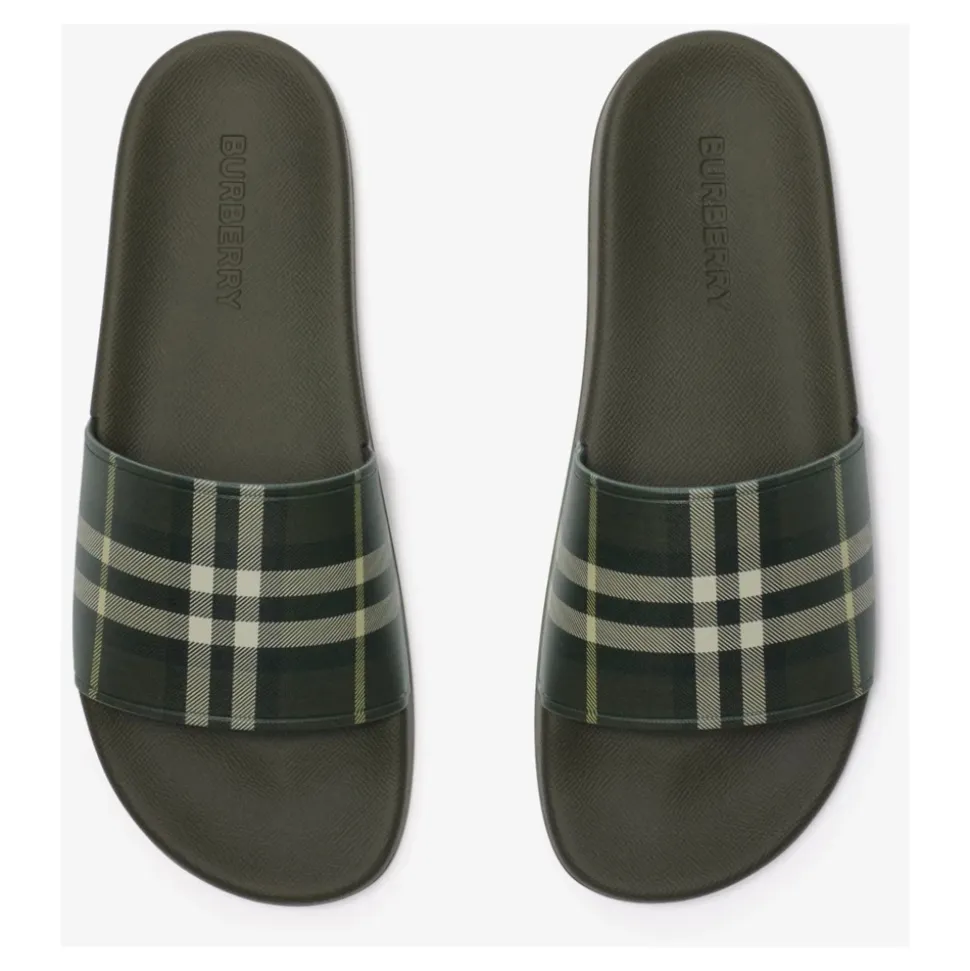 Slip-on sandaler med ruter