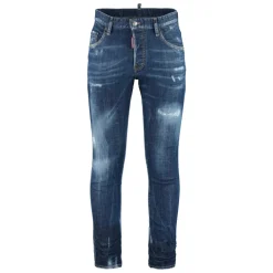 Slitte 5-lommers Jeans med Metall Detaljer