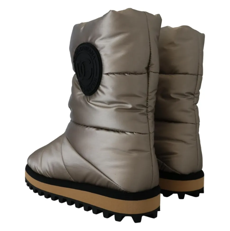 Sølv Vinter Mid Calf Støvler