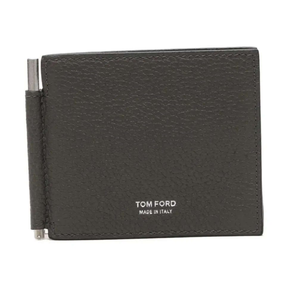 Soft Grain Leather T Line Money Clip Wallet