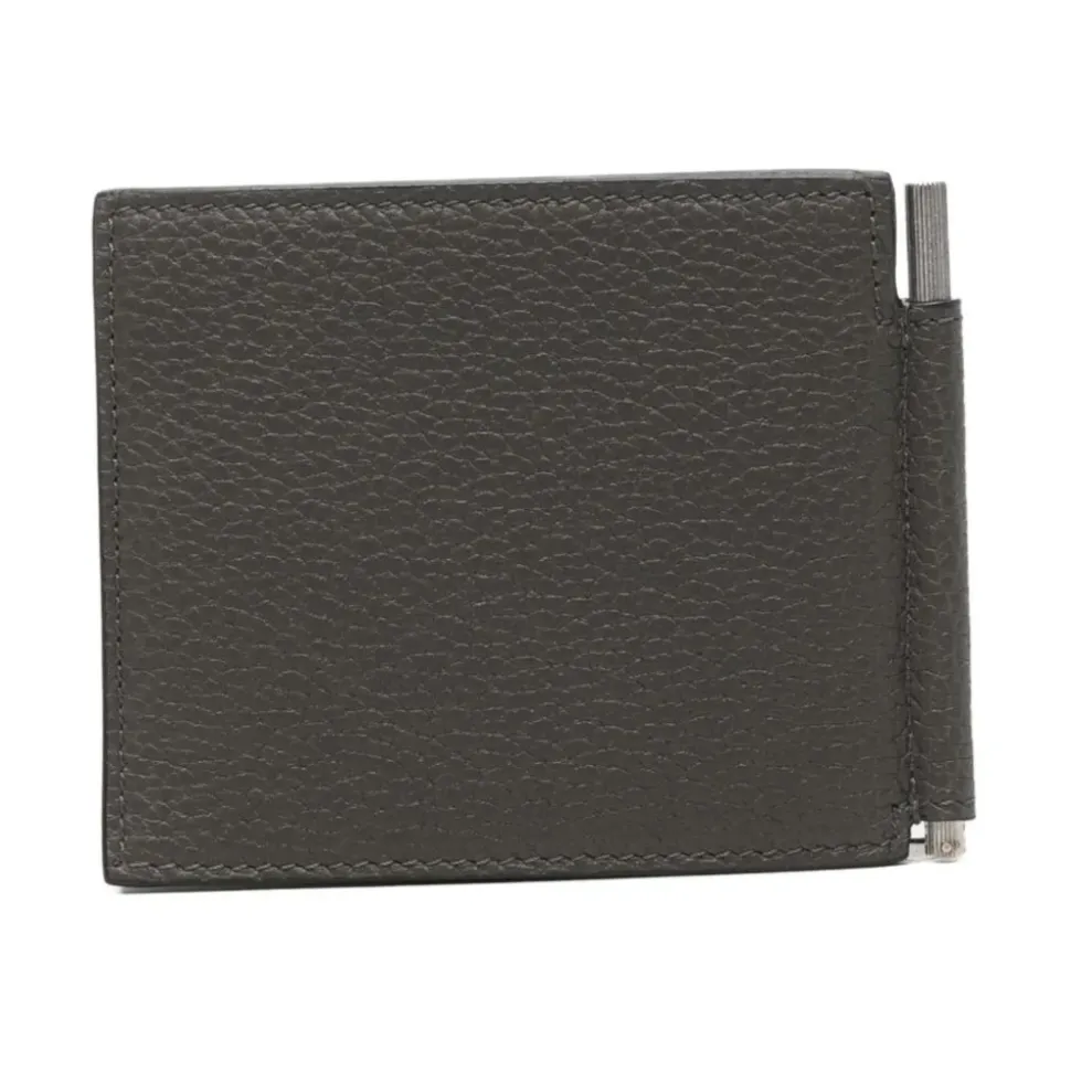 Soft Grain Leather T Line Money Clip Wallet