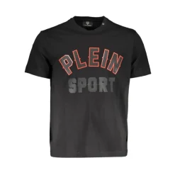 Sort Bomull Logo Print T-skjorte