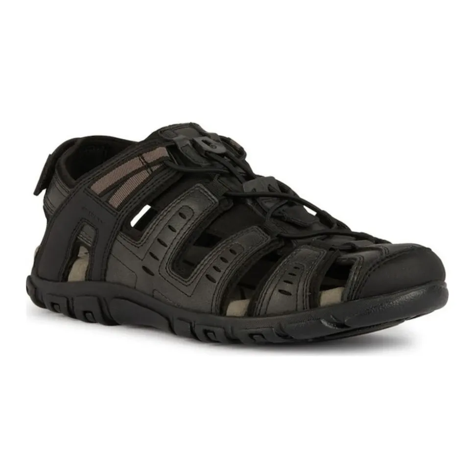 Sorte Flate Strada Sandaler