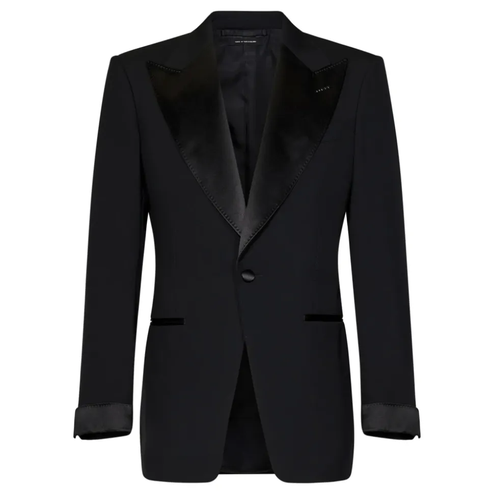 Sort Enkeltspent Blazer og Bukser