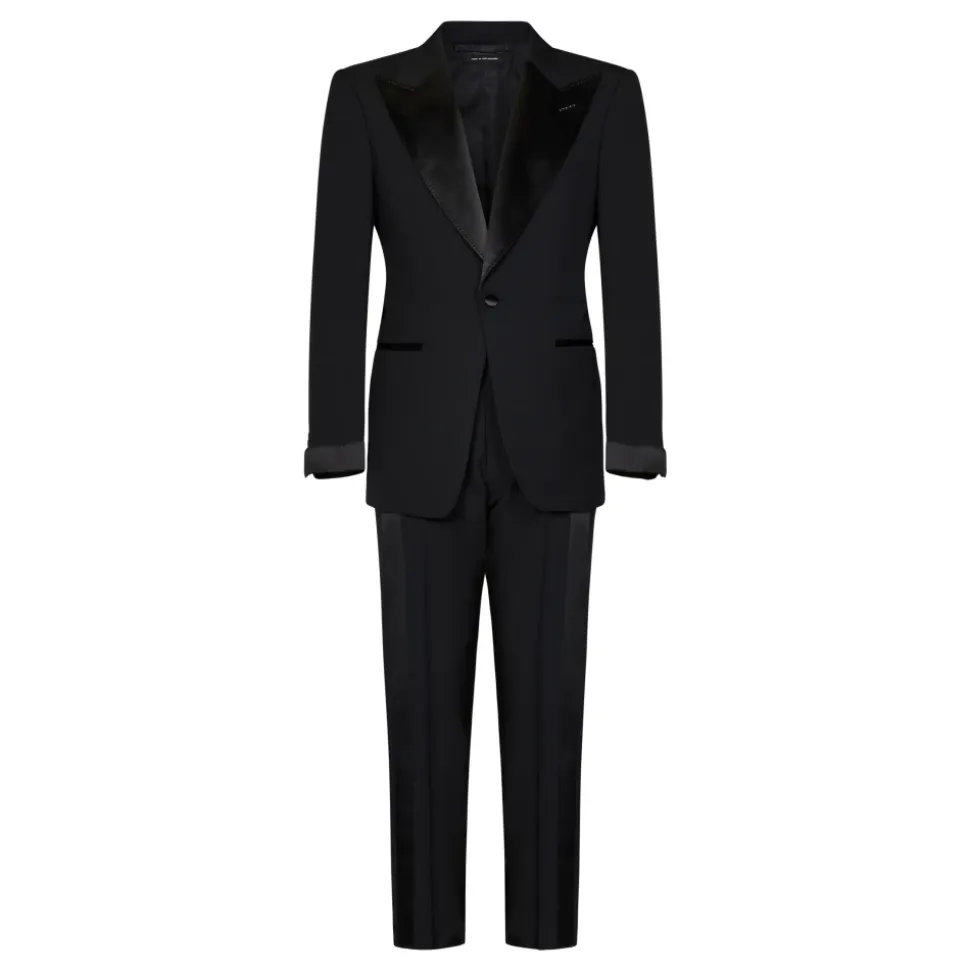 Sort Enkeltspent Blazer og Bukser