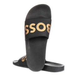 Sort Gull Slide Sandaler Menn