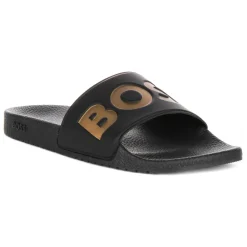 Sort Gull Slide Sandaler Menn