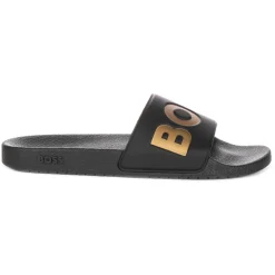 Sort Gull Slide Sandaler Menn