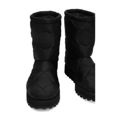 Sort Quiltet Ankelstøvel