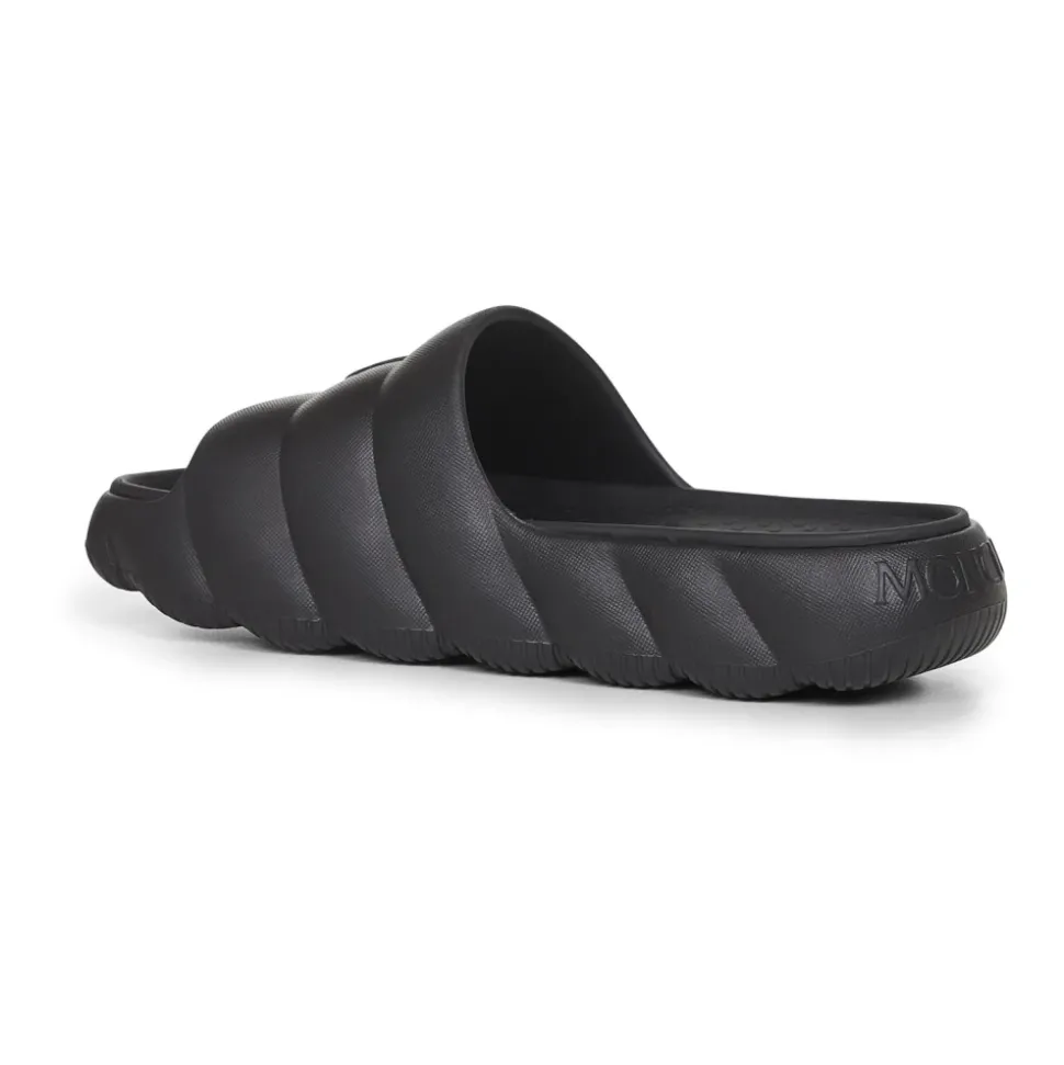 Sort Quiltet Slip-On Sandaler
