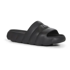 Sort Quiltet Slip-On Sandaler