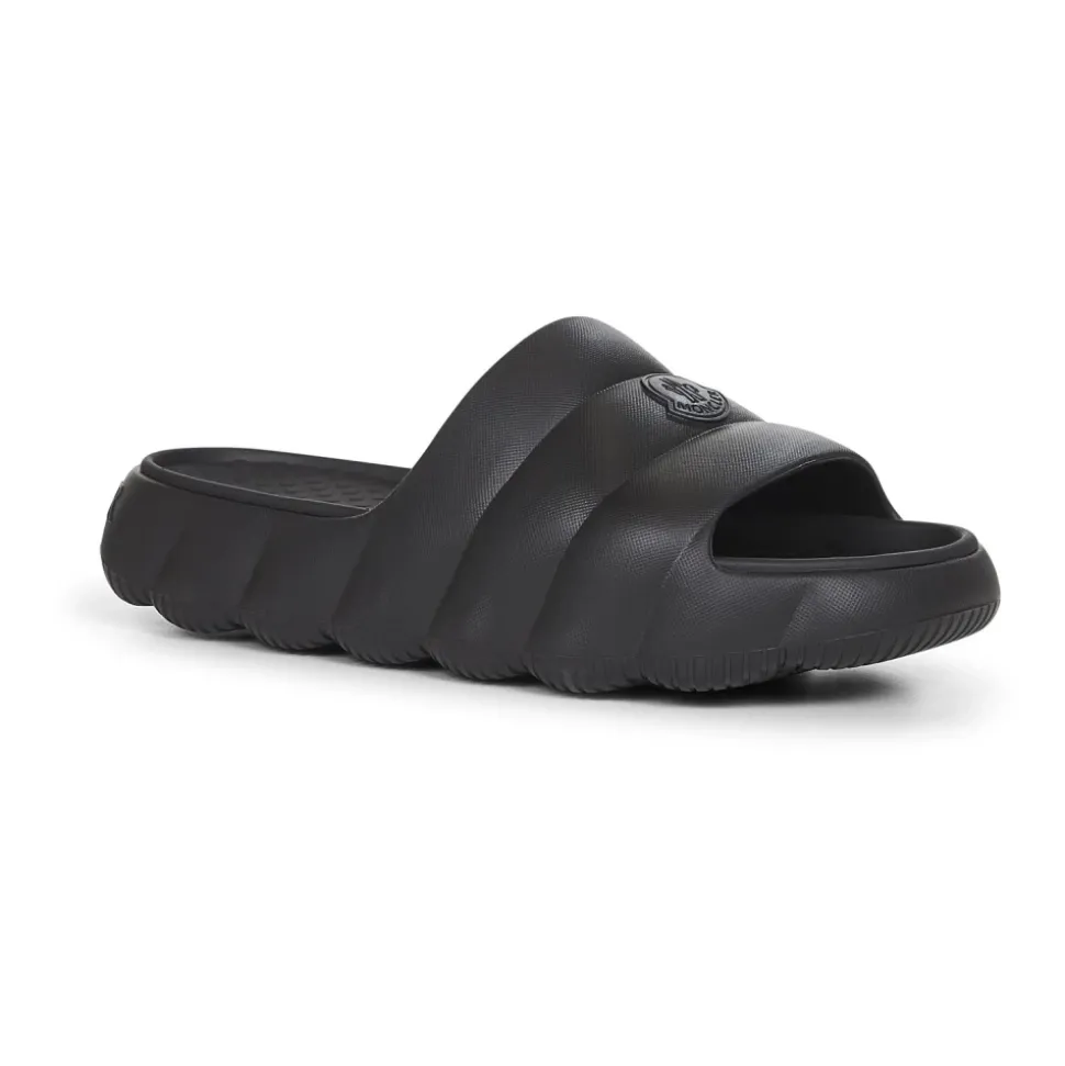 Sort Quiltet Slip-On Sandaler
