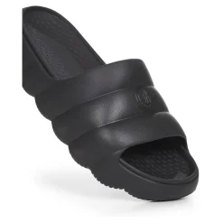 Sort Quiltet Slip-On Sandaler