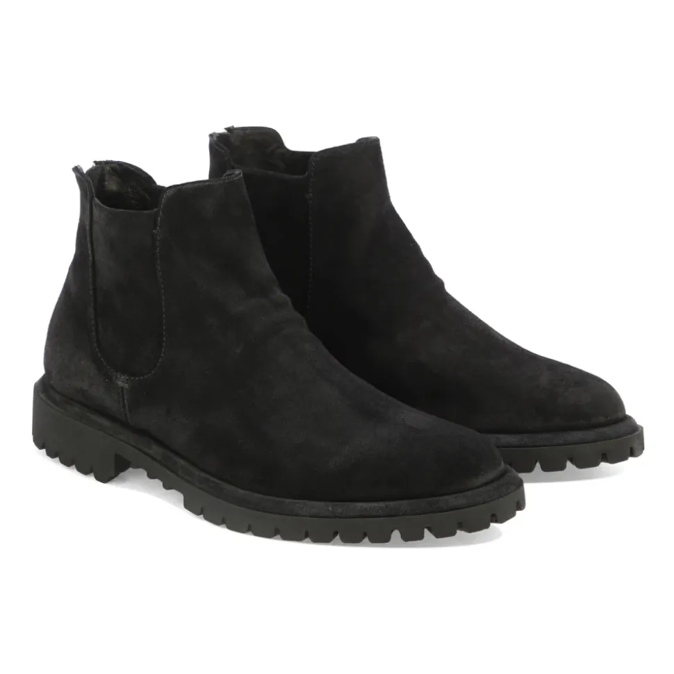 Sort Semskede Ankelstøvler for Menn