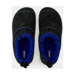 Sort Skinn Slip-On Slides
