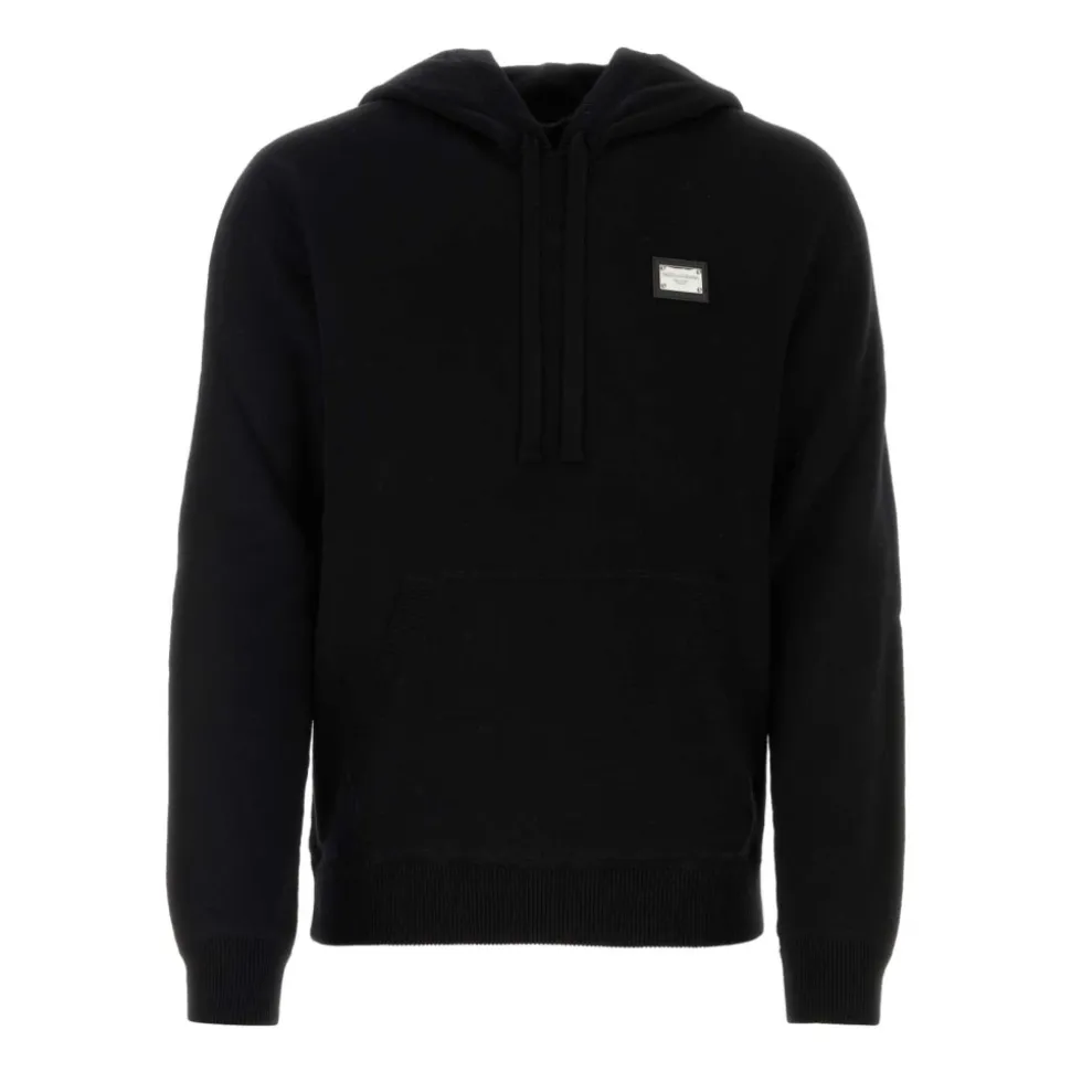Sort ullblandet sweatshirt