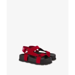 Sporty Sandaler i Semsket Skinn