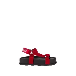 Sporty Sandaler i Semsket Skinn