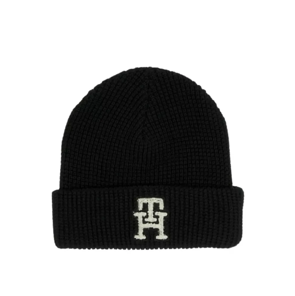 Strikket lue med logo