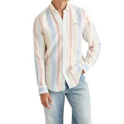 Striper Morris Happy Linen Stripe Shirt Skjorte