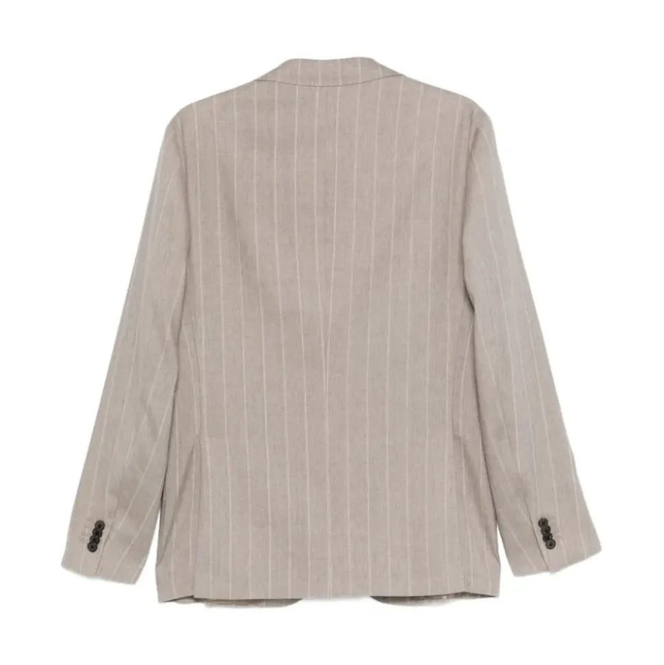 Stripet dress i lin/ull