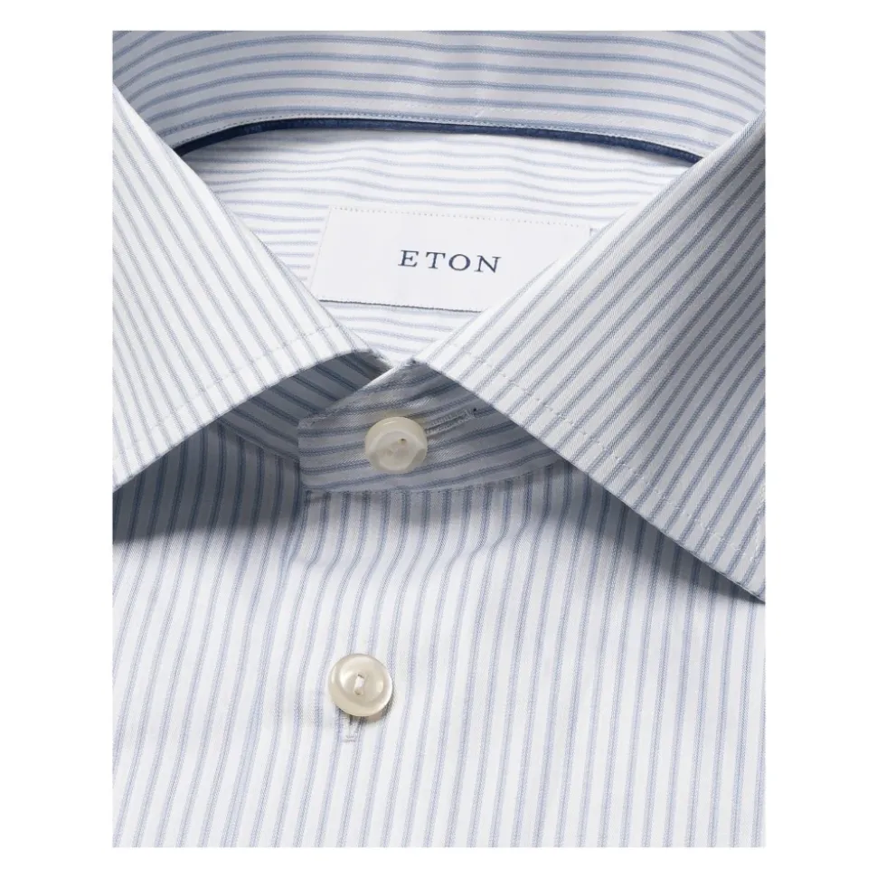 Stripete Fin Twill Skjorte - Slim Fit