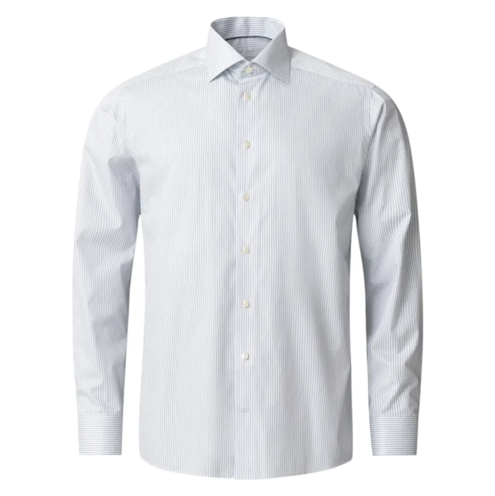 Stripete Fin Twill Skjorte - Slim Fit