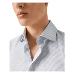 Stripete Fin Twill Skjorte - Slim Fit