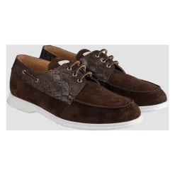 Suede Loafers med Krokodilledetaljer
