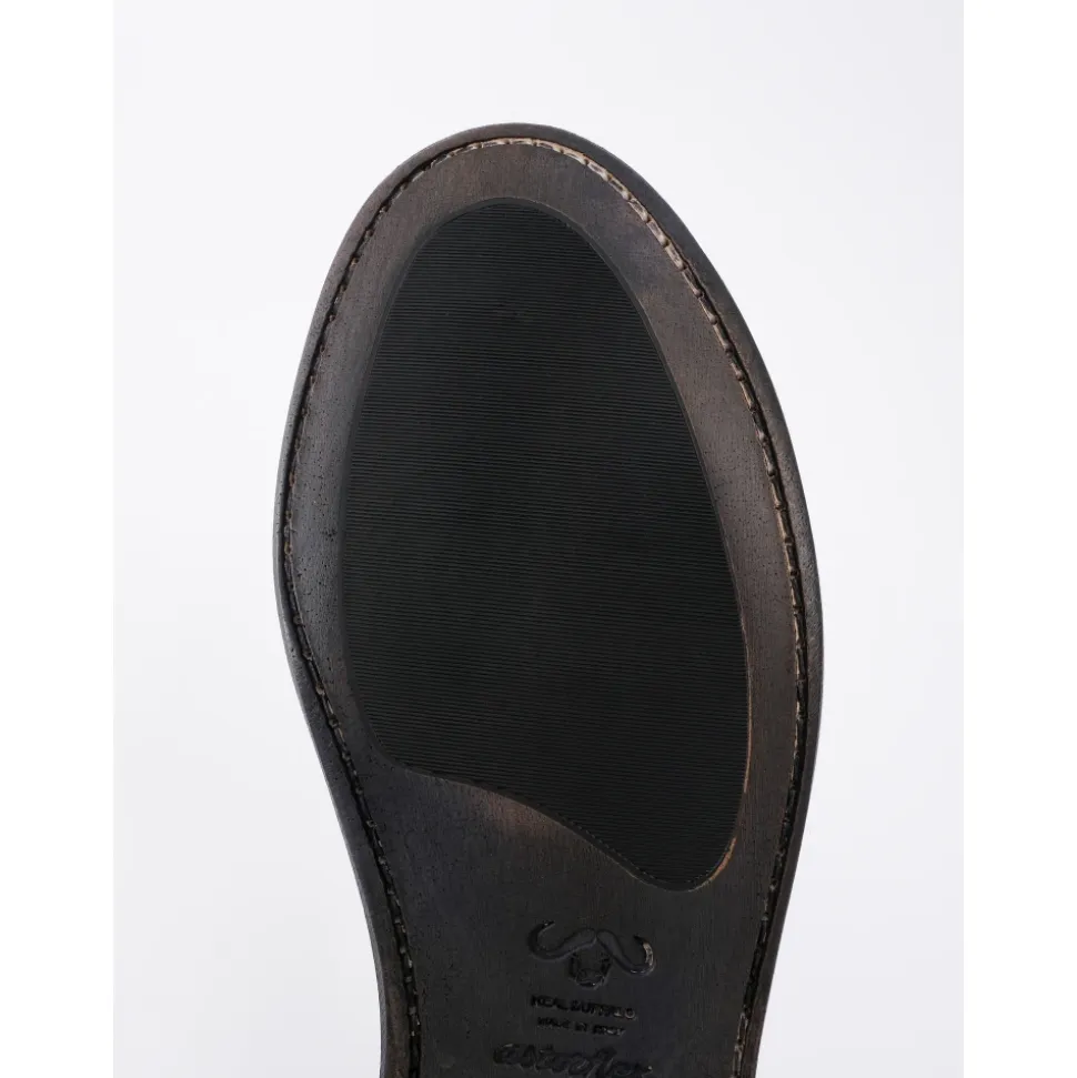 Svart Buffalo Skinn Loafer
